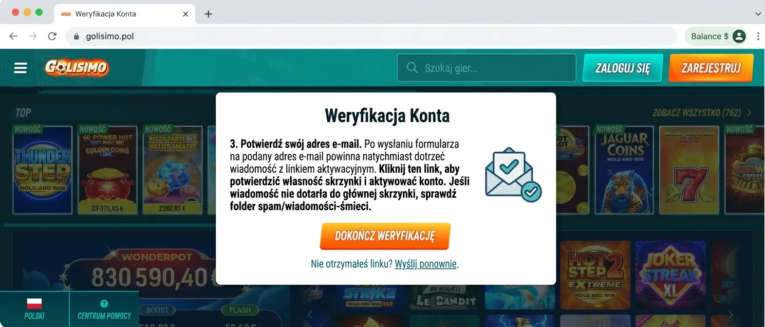 3. Potwierdź swój adres e-mail